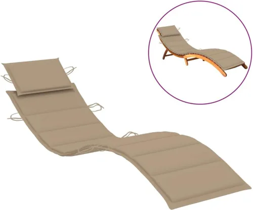Vista 2 de Cojín para tumbona con almohada para la cabeza, cojines de asiento para exteriores para muebles de patio, sillas de descanso, tela (100% poliéster)