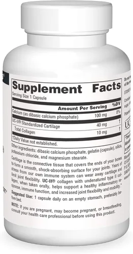 Vista 3 de Source Naturals, UC-II, 40 mg - 60 Cápsulas Comodidad de las articulaciones de colágeno sin desnaturalizar*