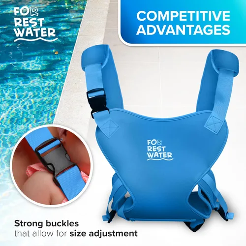 Vista 6 de Portabebés ergonómico de neopreno prémium para agua cálida y segura y diversión en la tierra (4-24 meses) - Arnés ajustable para bebés y niños