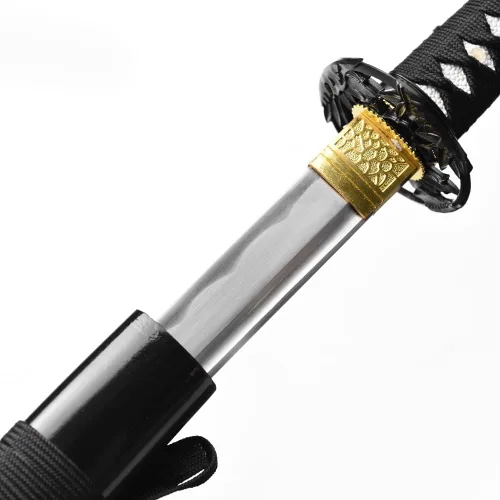 Vista 3 de YONG XIN SWORD -Samurai Katana - Espada japonesa hecha a mano, práctica, acero al carbono 1045, templado/arcilla templada, espiga completa, afilada