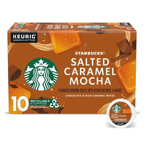 Vista 35 de Cápsulas de café K-Cup de Starbucks, café con sabor caliente o helado, caramelo, 10 cápsulas Keurig Cápsulas K-Cup 100% Arabica para cafeteras