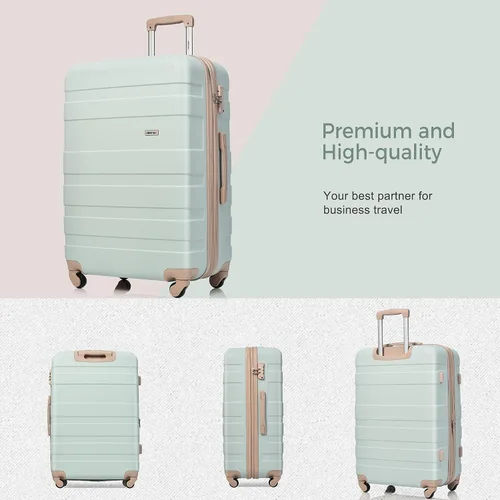 Vista 3 de Merax 3 piezas expandible Abs Hardshell Equipaje Sets Spinner Wheel Maleta TSA Lock Suit Case, Gris Verde, Merax 3 piezas expandible Abs Hardshell