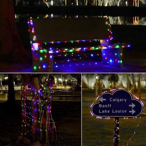 Vista 5 de Mikasol - Guirnalda de luces de pilas, 1 paquete de cadena de luces LED que funcionan con 3 pilas AAA, de alambre de cobre, luces para decoración