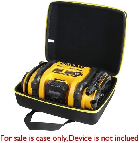 Vista 3 de Anleo Funda de viaje rígida para DEWALT DCC020IB 20V Max Inflator con batería (cremallera negra+amarilla)