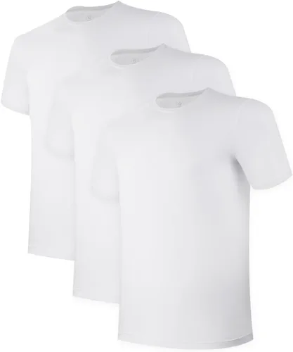Vista 8 de BAMBOO COOL Camisetas de enfriamiento para hombres con tecnología de absorción de humedad, camisetas básicas elásticas de cuello redondo, 3 paquetes