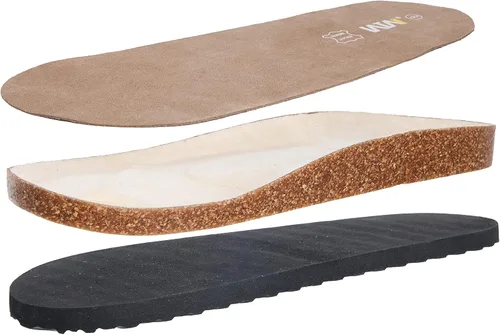 Vista 8 de WTW Sandalias con plantilla de corcho para hombre, zapatos deslizantes de playa con correa ajustable de hebilla de metal para hombre, estilo casual