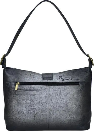 Vista 2 de Anna by Anuschka Women's Hand-Painted Genuine Leather Studded Side Hobo