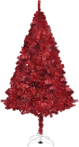 Vista 9 de Arthas Árbol de Navidad negro de oropel de Halloween de 5 pies para decoración de fiesta en el hogar, oficina, vacaciones, temporada, precioso