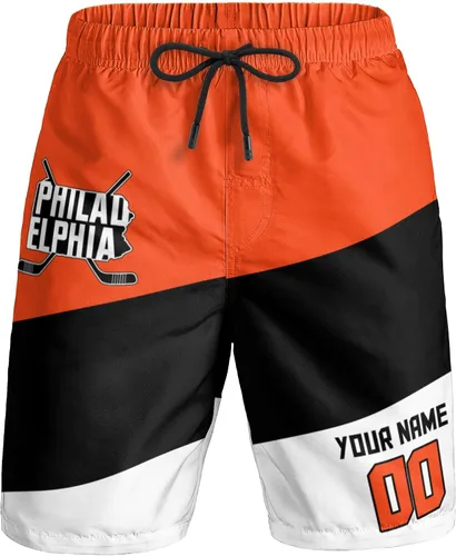Vista 21 de Custom Hockey Men's Shorts Gifts for Men Casual City Youth Fans Sport Beach Shorts Add Name & Number Quick Dry