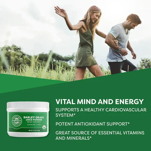 Vista 2 de Vimergy Jugo de Hierba de Cebada en Polvo Suplemento Dietético - 0.8g por Porción (150 Porciones) – Fórmula de Superalimento Limpio – Promueve