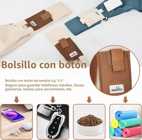 Vista 4 de Bolso de transporte para perros Wakytu para perros pequeños - Portaperros frontal con correa ajustable - Bolso de transporte para mascotas