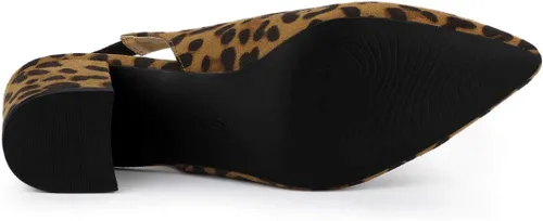 Vista 6 de Allegra K Zapatos de tacón de bloque con punta puntiaguda para mujer