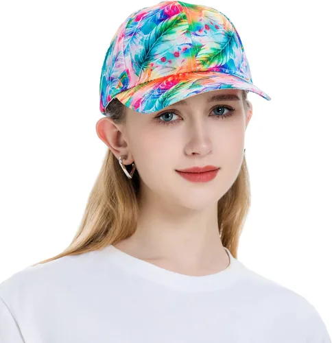 Vista 22 de ZLYC Gorra de béisbol hawaiana con estampado floral para mujer Aguacate Negro