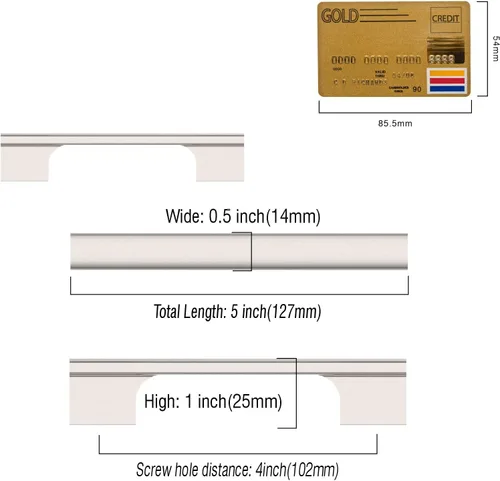 Vista 6 de Paquete de 12 tiradores para gabinete de 4 pulgadas (102mm) de níquel satinado cepillado, accesorios para gabinetes de cocina, cajones, cómodas