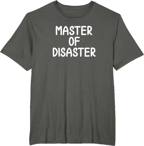 Vista 4 de Camiseta divertida con texto en inglés "Master Of Disaster