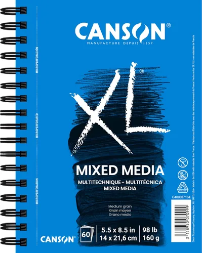 Vista 2 de Canson Bloc de medios mixtos serie XL 5-1/2" x 8-1/2", paquete de 6