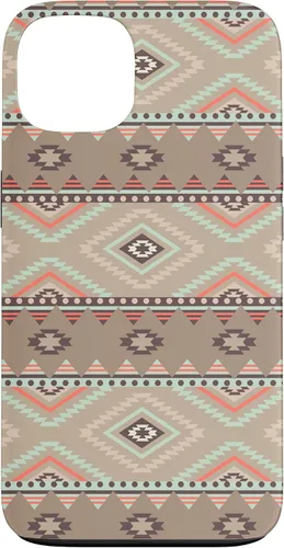 Vista 7 de Funda rústica para iPhone 16 con patrón azteca occidental bohemio