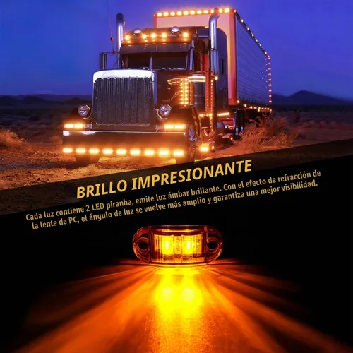 Vista 3 de Nilight Luz de Marcador Lateral Ovalada de 2.5 Pulgadas 10PCS Ámbar 2 Diodos LED Luces de Guardabarros y Separación de Remolque Impermeables