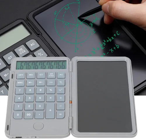 Vista 4 de Calculadoras de oficina, contador recargable con tableta de escritura, calculadoras de escritorio de pantalla grande de 12 dígitos con bolígrafo