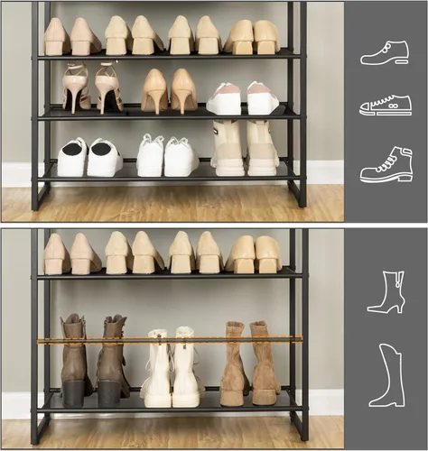 Vista 4 de HOOBRO - Zapatero de 10 niveles, organizador de almacenamiento de zapatos de 23.6" L, estante de zapatos de gran capacidad para entrada de puerta