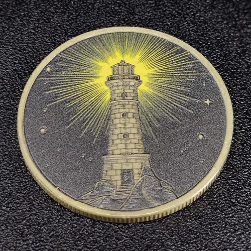 Vista 5 de Moneda de recuperación de adicciones para hombre y mujer, emblema de luz inspiradora de faro