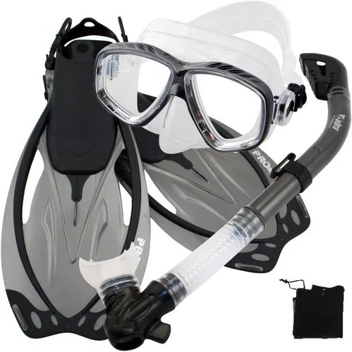 Vista 6 de Promate Juego de esnórquel con máscara de snorkel con aletas Ti/Bk