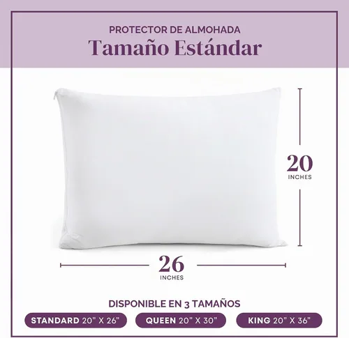 Vista 6 de CirclesHome Juego de 4 protectores de almohada estándar con cremallera, fundas de almohada transpirables 100% algodón, protegen las almohadas