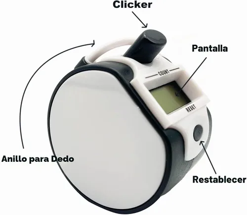 Vista 3 de Tally Counter Digital LCD Electrónico Handheld 5-Digit Number Count Clicker Negro