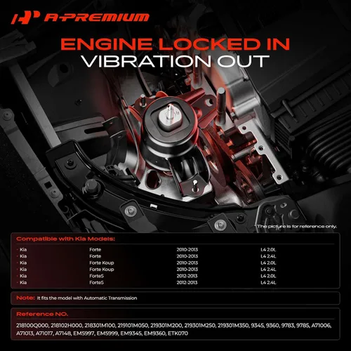 Vista 2 de A-Premium - Kit de montaje para motor y transmisión (4 unidades) Compatible con Kia Forte, Forte Koup 2010-2013, Forte5 2012-2013, L4 2.0L 2.4L