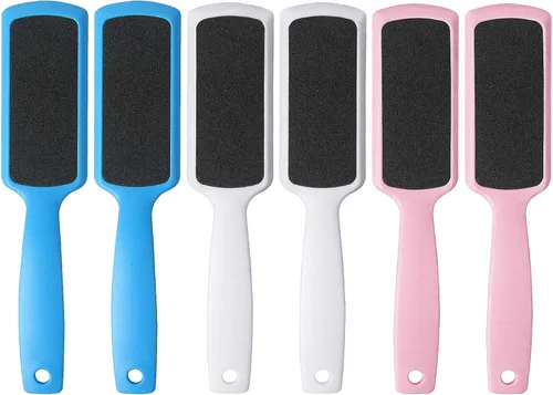 Vista 7 de Fu Store Limas de pedicura para pies y callos con raspador de pies de doble cara para piel muerta, limpiador profesional para pies (paquete de 3)
