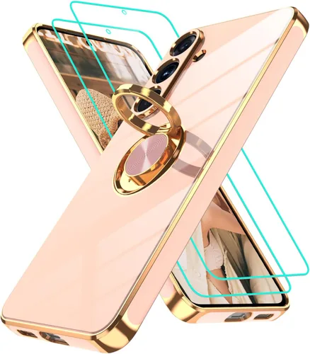 Vista 223 de Funda para Motorola Moto G 5G 2024: Funda Moto G Play 5G 2024 con 2 piezas de protectores de pantalla, soporte de anillo de rotación de 360°