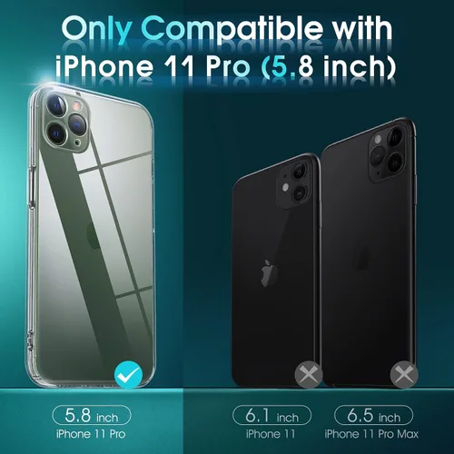 Vista 715 de Supdeal Funda cristalina transparente para iPhone 11, [No se amarillea] [Protección de la cámara] [Probado contra caídas de grado militar] Funda