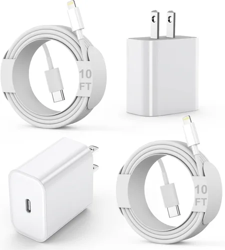 Vista 12 de Cargador rápido USB C para iPhone de 20 W con cable USB C a Lightning y cable compatible para iPhone 14/13/12/11/XS/XR/X/iPad 1Pack USB C Wall