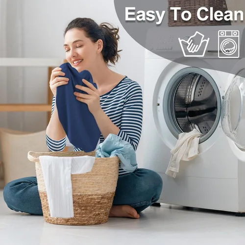 Vista 5 de Funda elástica para tapa de inodoro de elastano, funda gruesa para asiento de inodoro para baño, funda suave y lavable, se adapta a la mayoría