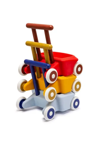 Vista 7 de Italtrike Roberto Baby Walker, juguete para bebé de empujar y tirar, aprender a caminar, niños pequeños, freno de seguridad, compartimento