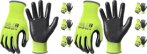 Vista 16 de MANUSAGE Guantes de trabajo de seguridad - Guante protector para hombres y mujeres - Protección de mano ultradelgada - Para construcción Negro