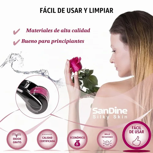 Vista 9 de Microneedle Derma Roller – 540 Micro pines sistema de cuidado de la piel – Rodillo de Titanio dermatológico – Ideal para mantener tu piel jóven