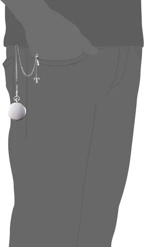 Vista 2 de Tissot Unisex-Adult Savonette - Reloj de bolsillo de cuarzo con caja de acero inoxidable 316L, gris, acero inoxidable (T8624101904200), Gris
