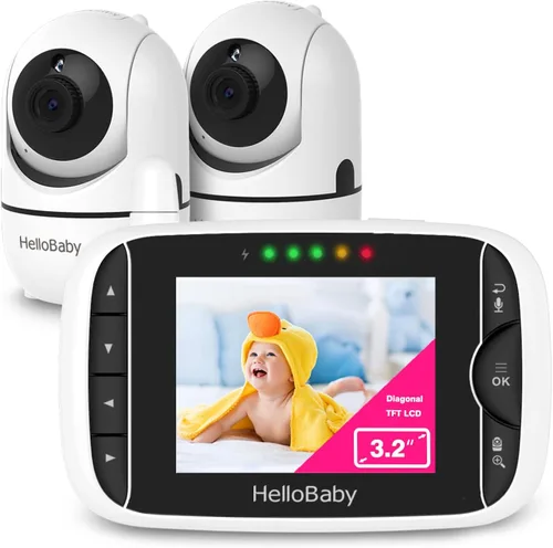Vista 9 de HelloBaby Monitor de bebé de 3.2" con cámara y audio, sin WiFi