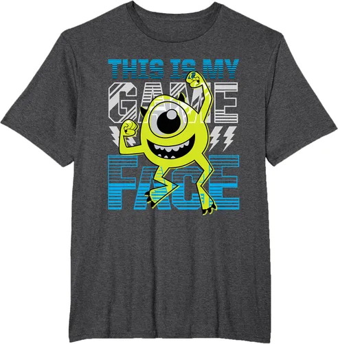 Vista 22 de Disney Pixar Monsters Inc. Mike Wazowski Game Face Camiseta Negro
