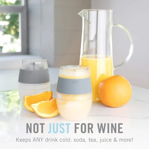 Vista 5 de Host Set de Tazas para Vino Congelables de 2 - Tazas de Plástico de Doble Pared Aisladas para Enfriar Vino con Gel Congelable, Vasos de Vino