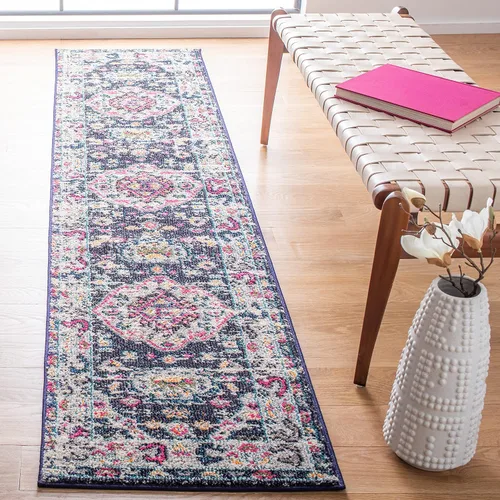 Vista 29 de SAFAVIEH Madison Collection - Alfombra de pasillo de 2 pies 2 pulgadas x 8 pies, color salvia y marfil, diseño bohemio oriental envejecido,