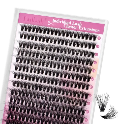 Vista 9 de Extensiones de pestañas individuales de 120 unidades, racimos de pestañas con rizado D, bandeja de longitud mixta, extensiones de pestañas