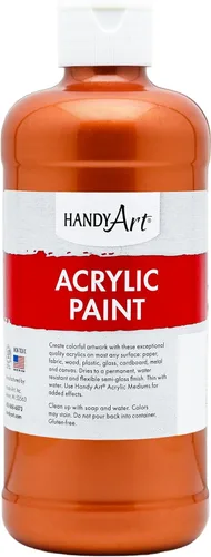 Vista 6 de Handy Art Pintura acrílica, juego de 12 colores, botellas de 16 onzas, acrílico líquido para estudiantes semibrillante, consistencia de flujo