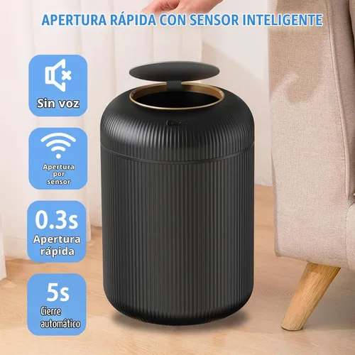 Vista 6 de URALFA - Cubo de basura con sensor de movimiento y tapa, 3 galones / 11 L, cubo de basura automático para baño, cubo de basura sin contacto, cubo