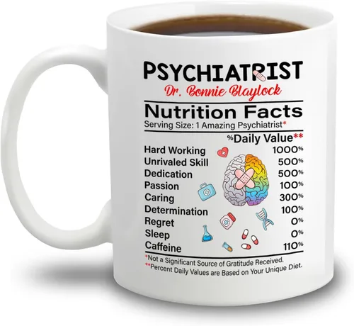 Vista 26 de Taza de café personalizada para psiquiatra jubilada, regalo para el abuelo y la abuela, "A Truly Great Psychiatist Is Hard To Find Difficult To Part