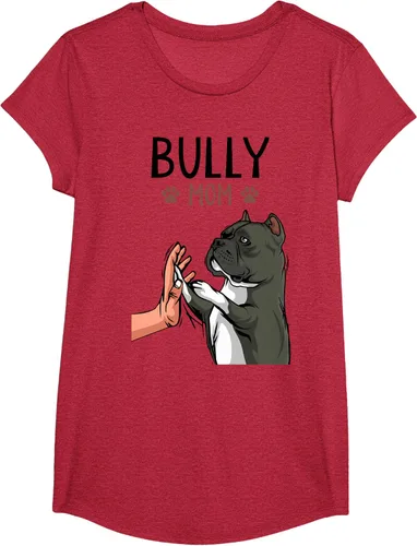Vista 69 de American Bully Mom Cute Dog Mama Camiseta divertida para mujer, Blanco, S