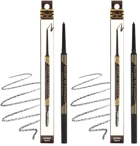 Vista 10 de EBIN NEW YORK Micro Lápiz de cejas negro natural Punta ultrafina para trazos precisos similares al cabello Define las cejas Cepillo suave