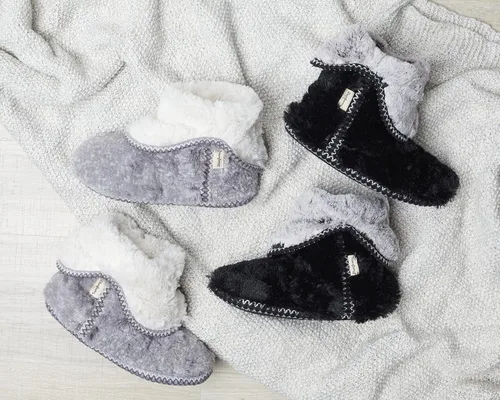 Vista 2 de Dearfoams Pantuflas plegables Beth Furry para mujer