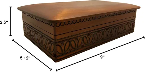 Vista 2 de Caja de madera clásica para hombre Joyero Polaco hecho a mano de madera de tilo recuerdo